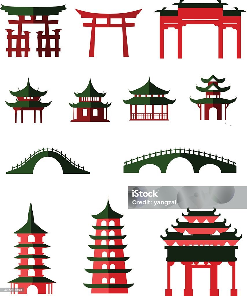 Chinese traditional pavilions Chinese Culture stock vector