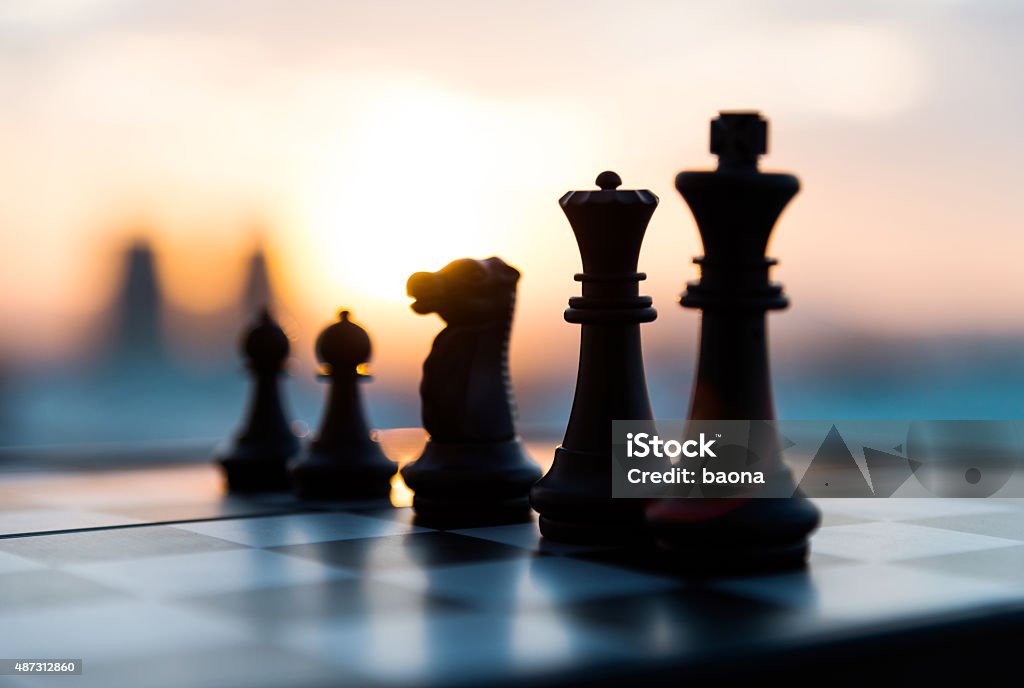 game of chess Chess board and pieces in a chess game. Chess Stock Photo