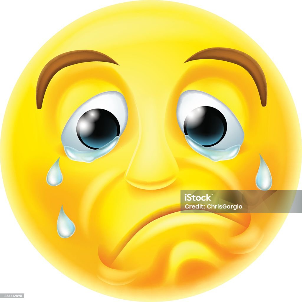 Sad Crying Emoji Emoticon Stock Illustration - Download Image Now ...
