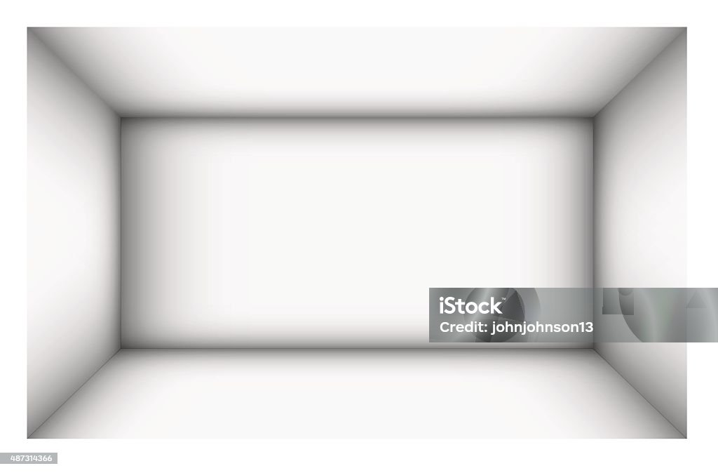 Rectangular Empty Room With Shaded White Walls Stock Illustration ...