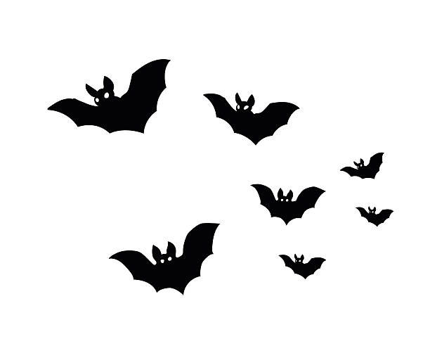 bats This is a group of bats isolated on white bat silouette illustration stock illustrations