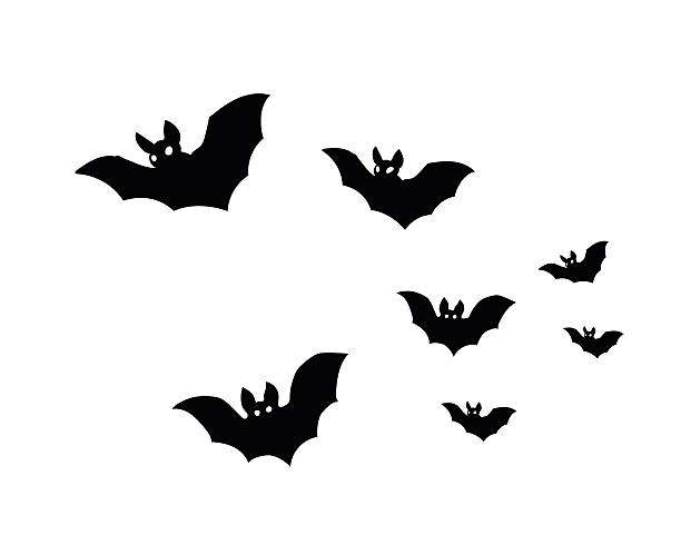bats This is a group of bats isolated on white bats stock illustrations