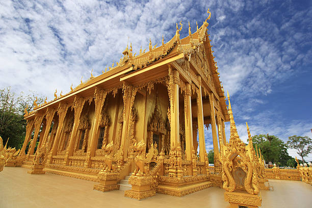 istock Golden Temple Wat pak nam Chachoengsao, Thailand. 487317110