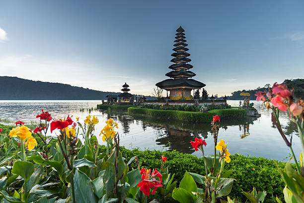 istock flowers Ulun Danu temple 487317612