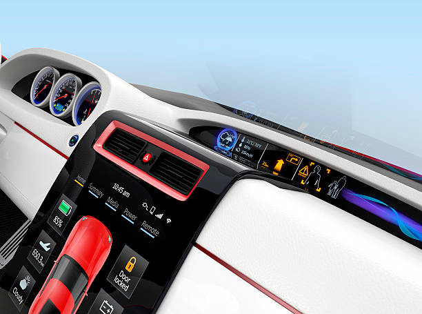 istock Center multi-information console design for intelligent electric car. 487321388