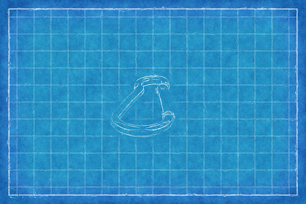 Metal carabiner - Blue Print