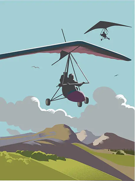 Vector illustration of Microlight aircraft