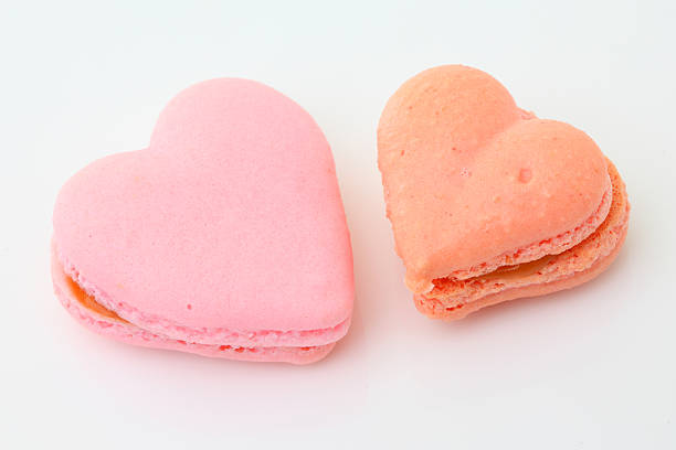 istock heart shaped French macaroons .Dessert 487326135