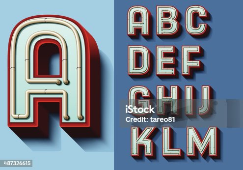 istock Set of isolated capital letters A—M 487326615