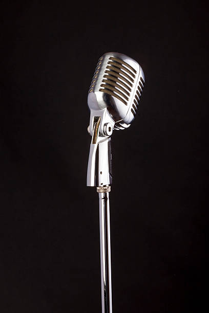 Vintage microphone stock photo