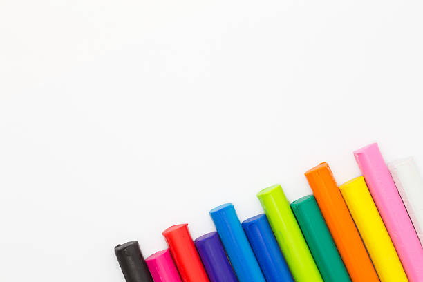 istock Child's play multiple colours clay on white background 487328564