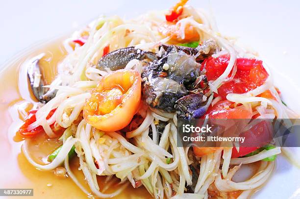 Papaya Salad With Crab Stock Photo - Download Image Now - Asia, Bean, Chili Pepper