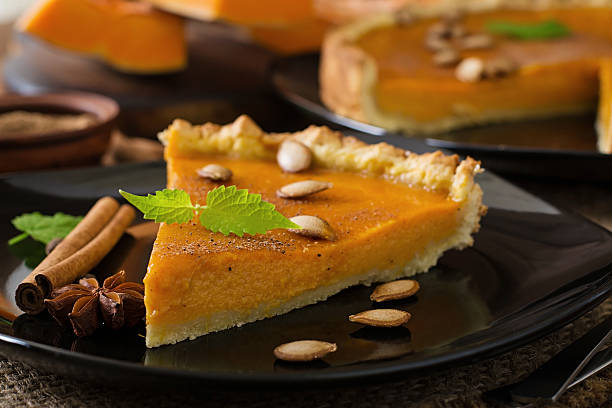 istock American pumpkin pie with cinnamon and nutmeg 487331658