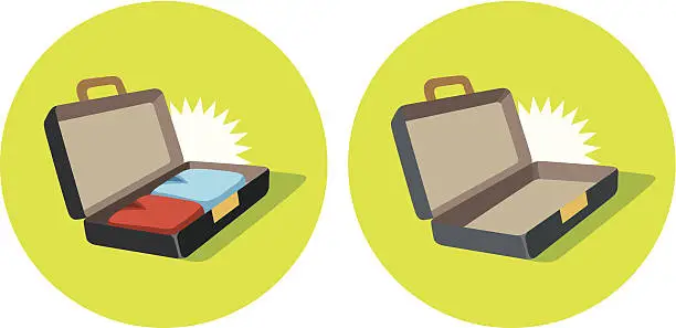 Vector illustration of Open suitcase icon