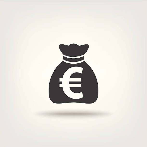 Purse money euro sign vector art illustration