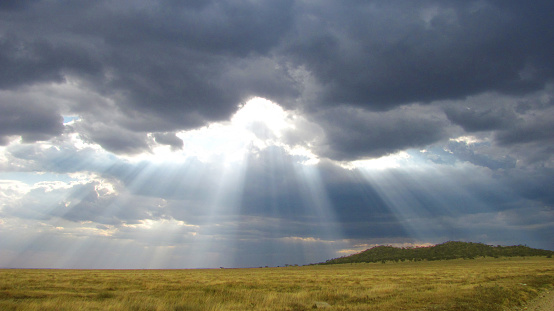 Stormy clouds covering the Serengeti while on game-drive on the way to Seronera.