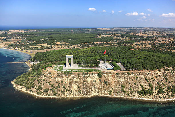 Canakkale Martyrs' Memorial from above, Çanakkale Turkey