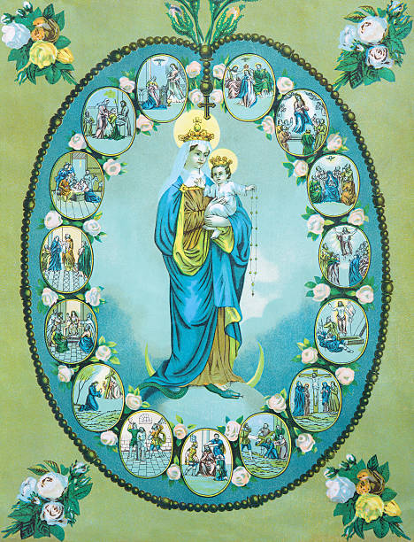 Virgin Mary of Rosary - Typical catholic image