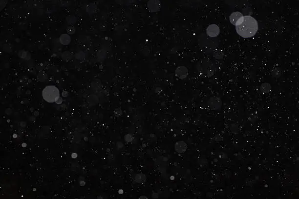 Photo of Abstract black white snow texture on black background for overlay