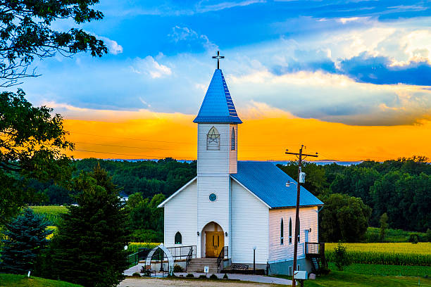 Small Chapel seen from a minor road in rural America