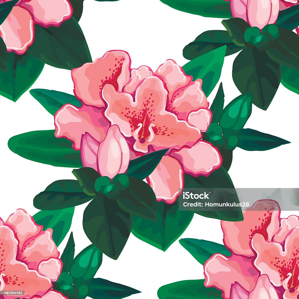 Azaela Pattern Azalea Seamless Pattern Stock Illustration - Download Image Now - 2015 ...