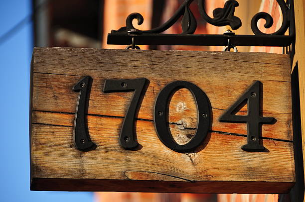 istock Street address number year 2011 historical past brick wall 487355568