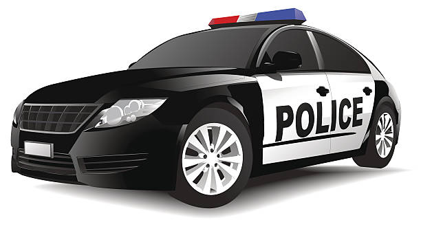 vektor von polizeiauto - polizeiauto stock-grafiken, -clipart, -cartoons und -symbole