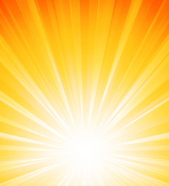 ilustrações de stock, clip art, desenhos animados e ícones de laranja verão sol explosão de luz - exploding glowing heat placard