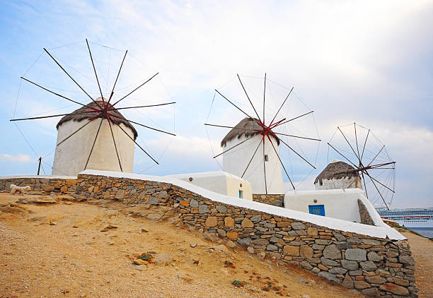 istock windmill of Mykonos 487356845