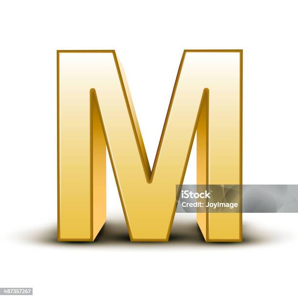 3d Golden Letter M Stock Illustration - Download Image Now - Design, Gold - Metal, Gold Colored