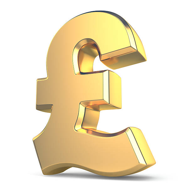 istock Golden pound currency sign 487357565