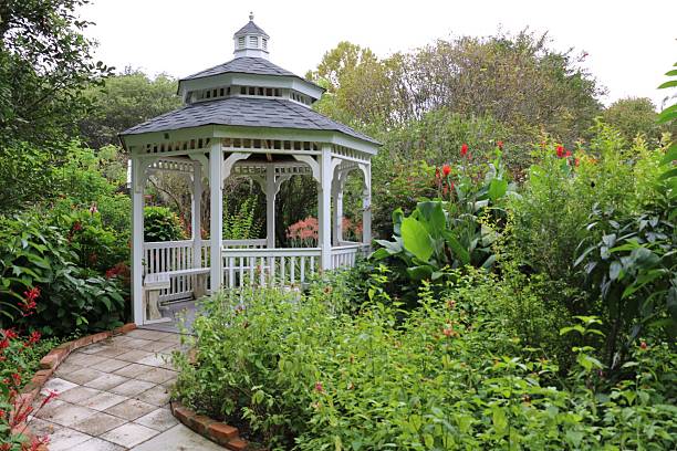 istock Natural garden pavillion. 487358738