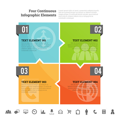 Vector illustration of four continuous infographic element.