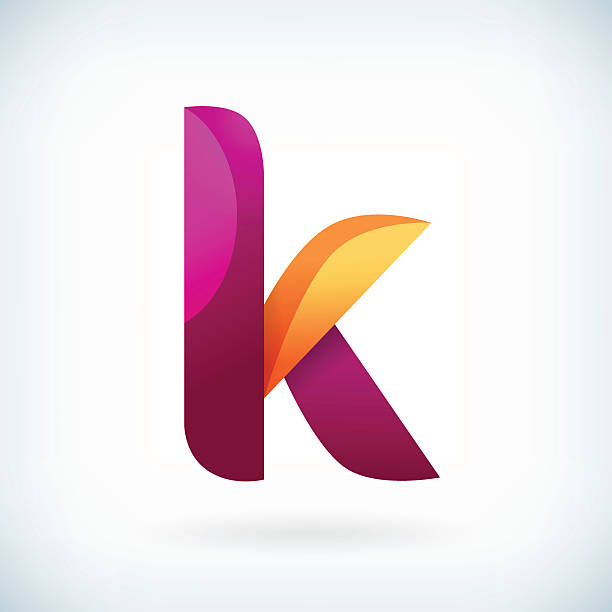 Modern twisted letter k vector art illustration