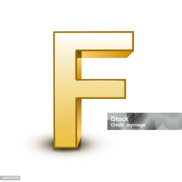 3 D Golden Buchstabe F Stock Vektor Art und mehr Bilder von Abstrakt - Abstrakt, Alphabet, Bildung