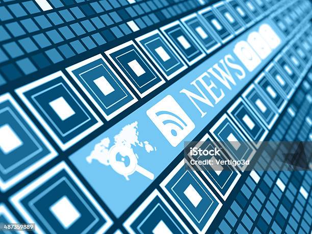 Media News Mosaic Interface Stock Photo - Download Image Now - Binary Code, Business, Business Finance and Industry