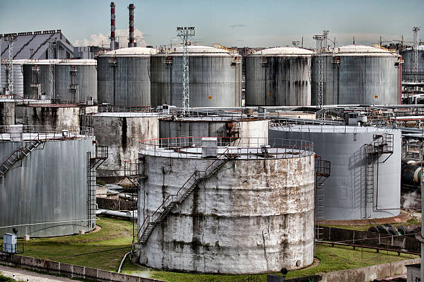istock Bulk Fuel Facitility at Harbour in Riga, Latvia 487360383
