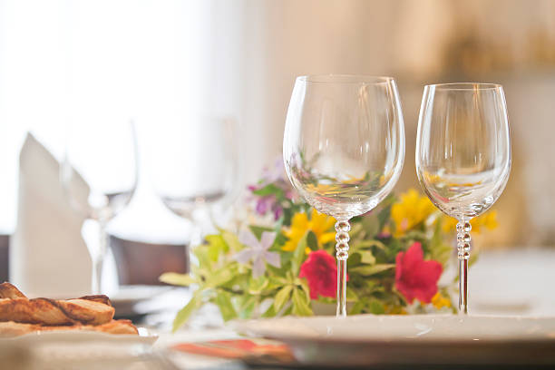 istock Shiny glasses on an elegant birthday table 487360487