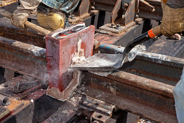 Railroad Welding Process Stock Photo - Download Image Now - Railroad Track, Welder, Activity - iStock Railroad Welding Process Stock Photo - Download Image Now - Railroad Track, Welder, Activity - iStock