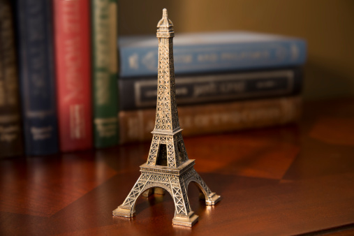 A souvenir Eiffel tower statue