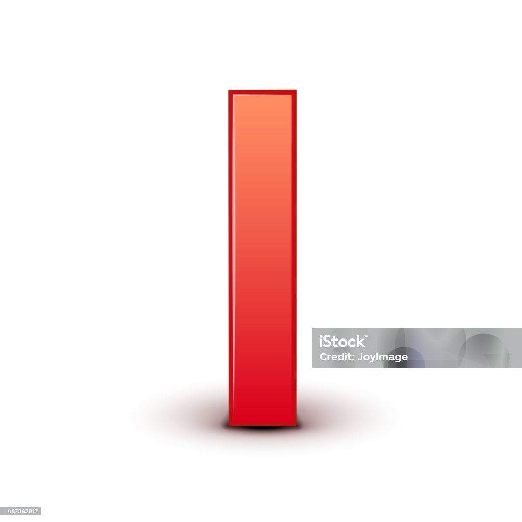 Red Lettering I 3d Red Letter I Stock Illustration - Download Image Now - Abstract ...