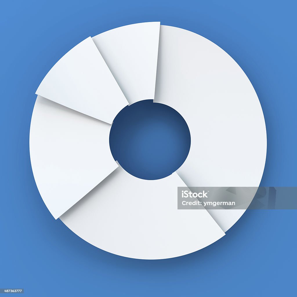 Weißbuch Tortengrafik mit blauem Hintergrund, 3d render - Lizenzfrei Tortengrafik Stock-Foto