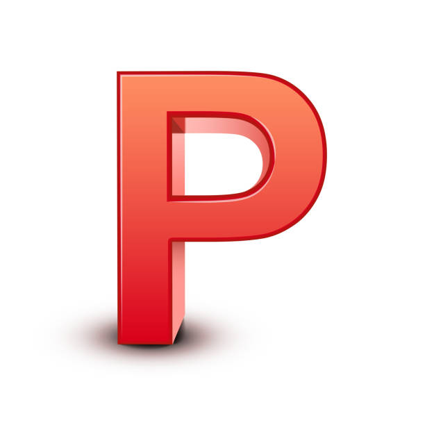 3 d red letter p - letter p alphabet three dimensional shape red stock-grafiken, -clipart, -cartoons und -symbole