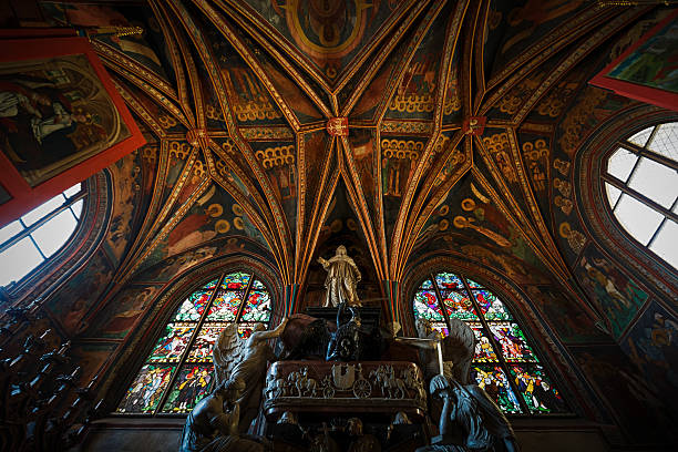 Cathedral of Wawel, the part of Wawel Castle complex Krakow, Poland, November 02 2014: View of interior in Cathedral of Wawel, the part of Wawel Castle complex and most visible landmark for tourists wawel cathedral stock pictures, royalty-free photos & images