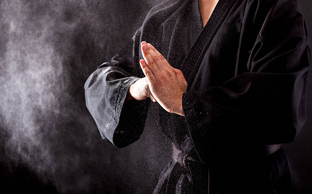 Karate fighter hands. Closeup of male karate fighter hands. martial arts stock pictures, royalty-free photos & images