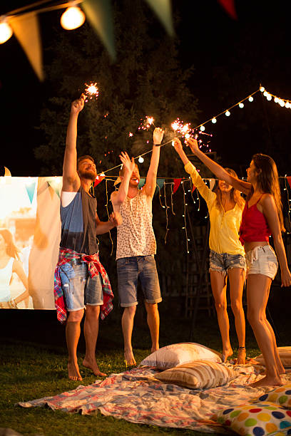 istock Movie night party. 487371766