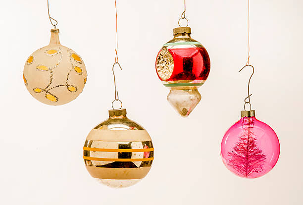 istock Antique Christmas Ornaments on White 487374952