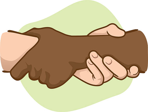Illustration leaning hands holding a wrist of the other, interracial Illustration leaning hands holding a wrist of the other, interracial. Ideal for catalogs, informative and institutional material apartheid sign stock illustrations