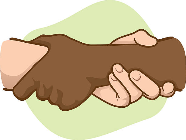 illustration leaning hands holding a wrist of the other, interracial - 手腕 幅插畫檔、美工圖案、卡通及圖標