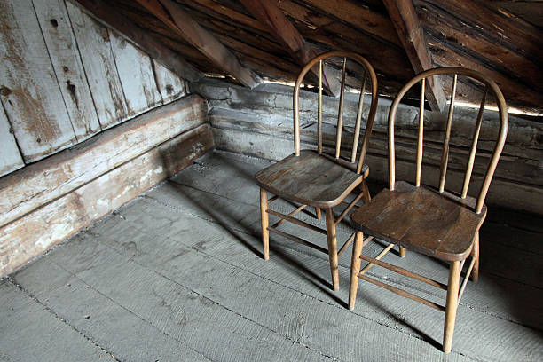 istock Two Wooden Chairs in Barn 487378910